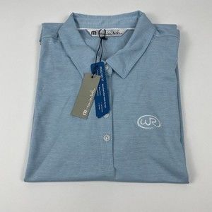 Travis Matthew Trilogy Wickenburg Ranch Sky Blue Polo Golf Shirt Womens XL NWT